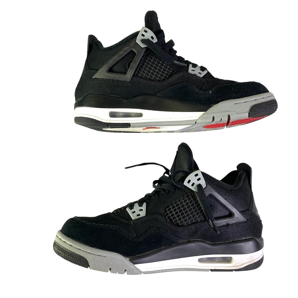 Nike Air Jordan 4 Retro SE Black Canvas GS Sneaker DV0553 006 Kid Youth 7Y w/Box